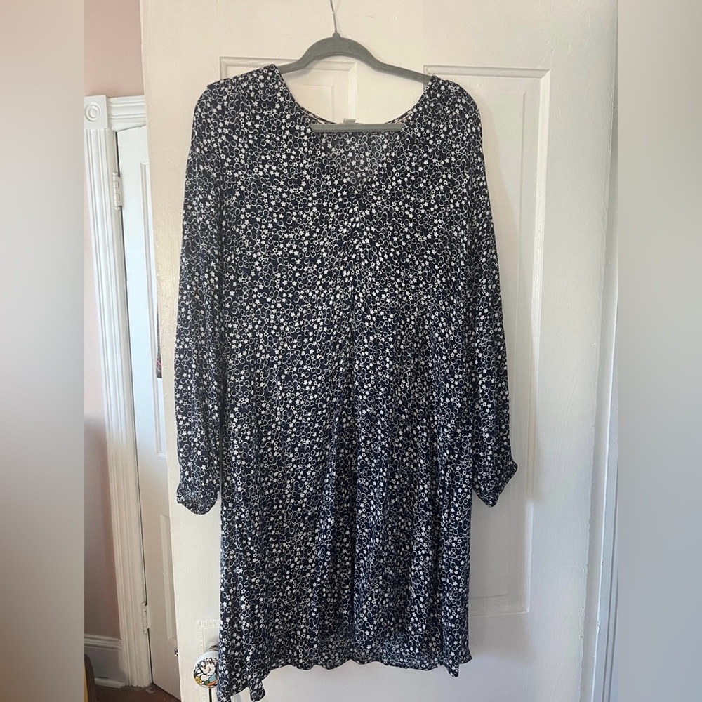 Boden Floral navy blue dress. US size 14r